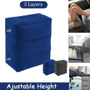Three-layer Inflatable Flocking Footrest Foot Brace Support Foot Mat Travel Footrest Pillow Automotive Interior Products