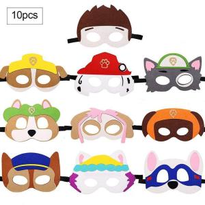 Có 10 Chiếc Trẻ Em Cảm Thấy Mặt Nạ Sủa Đội Mặt Nạ Mắt Trẻ Em Ngày Của Cha Mẹ-Con Promise Chơi Cho sinh Nhật Paw Chó Tuần Tra Mặt Nạ Trẻ Em Đảng Cung Cấp