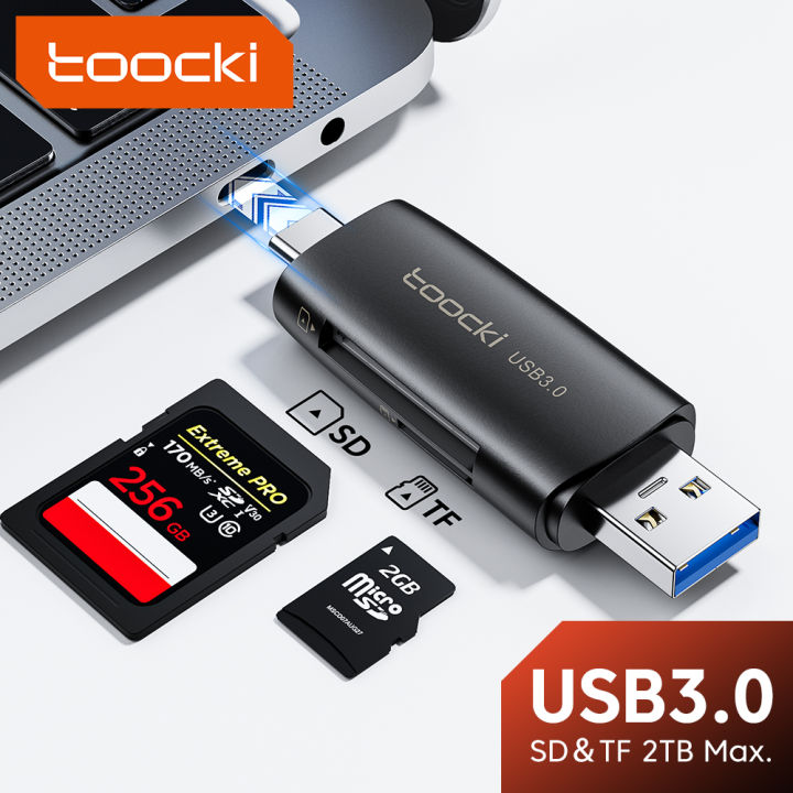 Toocki 2 In 1 USB Memory Card Reader High Speed Micro Type C OTG To USB