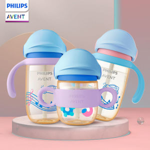 แก้วหัดดื่มฟิลลิปอีเวนท์สำหรับขวดนมแก้วแบบมีหลอดวัยหัดเดินคอกว้างขนาด200มล. กล่องของขวัญปลูกได้หลากหลาย