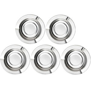 Dizoey 1-10Pcs Stainless Steel Ashtray Tabletop Ashtrays Square Round Design for Restaurant Outdoor Indoor Decorative Fancy Ash Tray