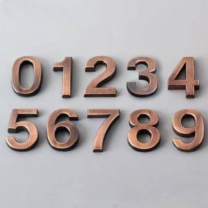 【Large Size】 Gold 10cm Self Adhesive House Address Door Number Sign 3D Digit Hotel Apartment Home Street Number Wall Sticker /Black