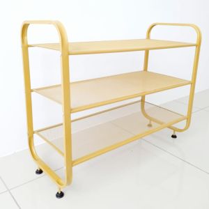 Modern Luxury Steel Shoe Rack - Large Size with Adjustable Stoppers and Dense Mesh Layer - Portable and Space-Saving Shoe Storage Rack (L64 x W28 x H67cm)