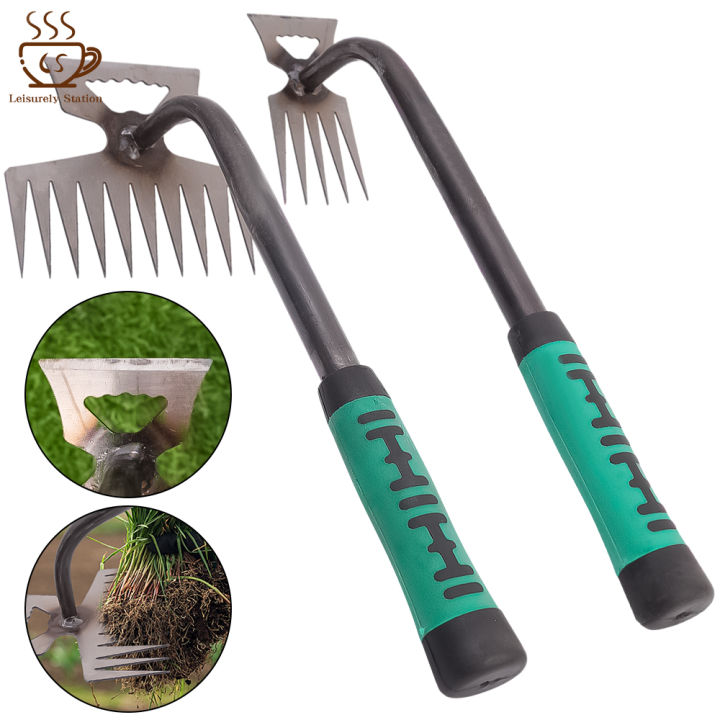 4/5/11 Teeth Garden Stainless Steel Grass Rooting Loose Soil Hand ...