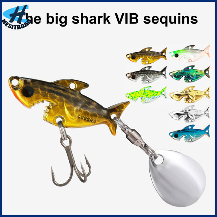3.8CM/10G Metal Shark Fishing Lure with Spinner Sequin Treble Hooks Long  Casting Artificial Hard Bait Freshwater Saltwater Trout Bass Fishing  Accessories | Lazada.co.th
