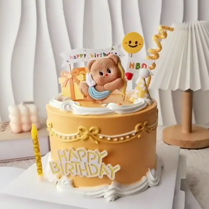 Butter Bear Cake Decoration Bear Cake Toppers for Baby Showers Birthday Party Wedding Anniversary and Valentines Day