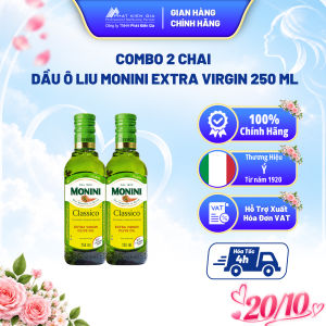 Combo 2 Chai Dầu Olive Extra Virgin Monini 250ml - Nhập Khẩu Ý
