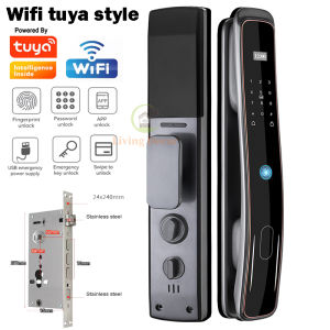 KASIDA automatic door lock wifi tuya smart door lock face recognition smart lock with camera fingerprint ic card password key smart door knob electronic door lock smart lock fingerprint door knob for home hotel bedroom