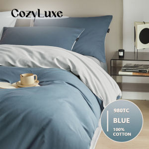 CozyLuxe™ 980TC 100% Cotton Bedsheet Set – Ultra Soft Breathable & Hotel Luxury Comfort-Single/Super Single/Queen/King