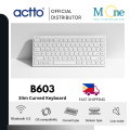 ACTTO B603 Ergonomic Scissors type Curved Slim Multi Device 2.4 GHz USB Receiver, Bluetooth 5.2 Wireless Keyboard. 
