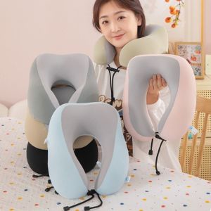 SFHDF Portable Travel U-shaped Pillow Cooling 360 Degree Neck Protect Neck Support Cushion Thicken Removable Sleeping Neck Pillow Summer