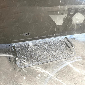 Khay Đựng Đồ Trong Suốt Nhựa Acrylic Cứng Cáp Khay Úp Ly Cốc Có Tay Cầm Mạ Bạc Decor Siêu Đẹp