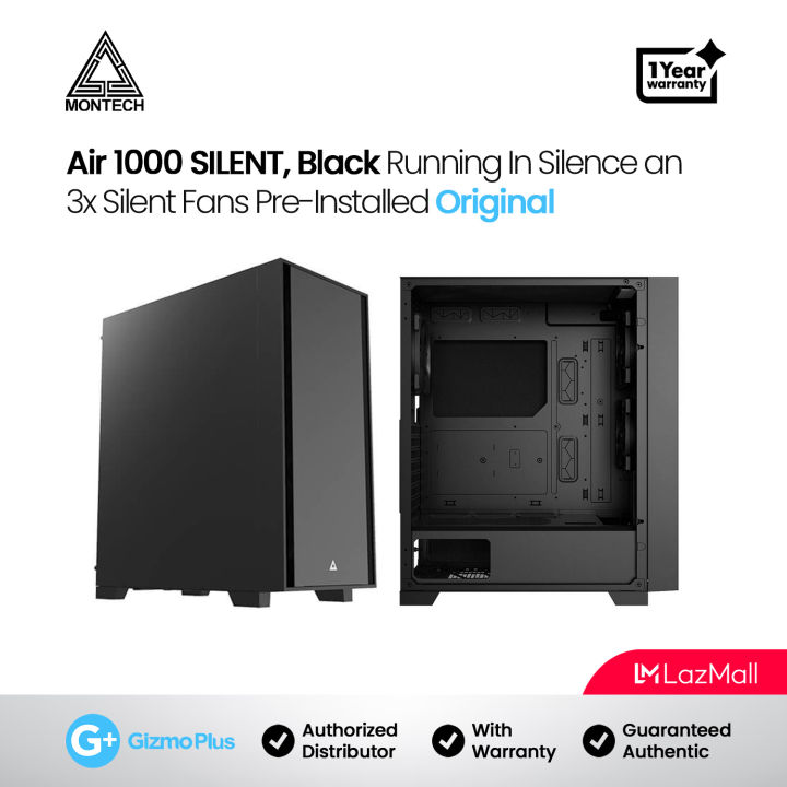 Montech Air 1000 SILENT Running In Silence CPU Case Silent Stealth ...