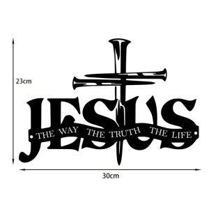 Modern Simple Black Metal Cross Wall Hanging Home Wall Art Decoration Suitable for Entrance & Living Room