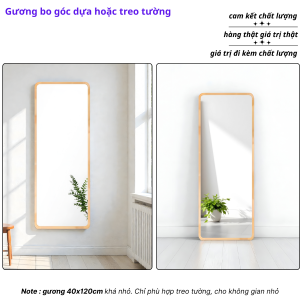 Gương cao cấp - Gương soi toàn thân khung viền gỗ tự nhiên kiểu dáng vòm - oval hiện đại sang trọng - Vương Mộc