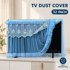 Tv Dust Cover 32 Inch Lace Embroidery Protector Universal Curved Wall Mounted Table Floral
