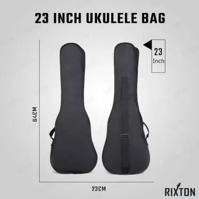 Rixton 21/23 Inch Durable Black Portable Ukulele Bag Soft Case Bag Single Shoulder Backpack Oxford Cloth