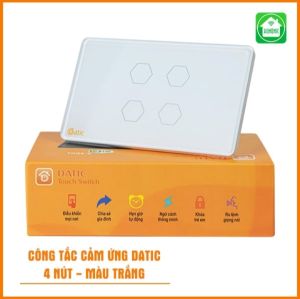 Công tắc 234 nút âm tường trắng cảm ứng wifi cho Đèn Quạt điều khiển từ xa qua điện thoại 500w/220V