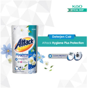 Attack Hygiene Plus Deterjen Cair Liquid  Pouch 1200ml – Lebih Higenis Efektif Melawan 7 Jenis Kuman