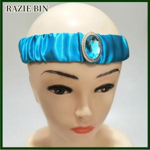 RAZIE BIN ที่คาดผมสีฟ้าจัสมินสำหรับเด็กผู้หญิงที่คาดผมคริสตัลขนาดใหญ่สายรัดผมสำหรับเจ้าหญิงอาหรับสำหรับงานเลี้ยงคอสเพลย์เครื่องประดับผม