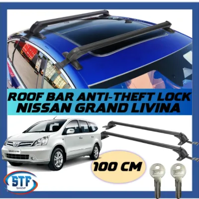 Portable Car Roof Rack Cargo Roof Carrier Luggage Anti Theft Cross Bicycle Roof Bar Kereta 100CM For Grand Livina 2Pcs