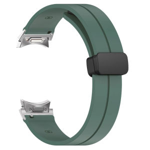 One Click No Gap magnetic straps for Samsung Galaxy Watch 6 5 4 Band 40mm 44mm/Galaxy Watch 6 Classic Band 47mm 43mm/Watch 4 Classic 42mm 46mm/5 Pro 45mmsilicone strap Women Men