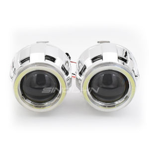 Sinolyn 2.5 Angel Eyes Bi xenon Lens COB LED Projector Headlight For Car Motorcycle Retrofit DIY W/ Daytime Running Lights H4 H7 Accessories