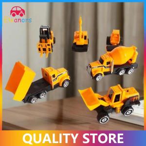 [Eleanor] 6pcs set Educational Toys Alloy Plastic Engineering Truck Car Construction Model Vehicle Loader Tractor Excavator For Kid Gifts
