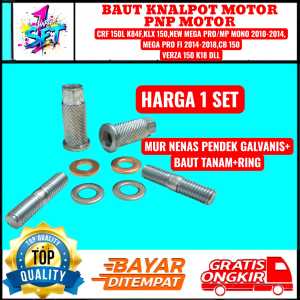HARGA 1 SET BAUT MUR TOPI NANAS PANJANG  PENDEK GOLD CROME GALVANIS HEAD JOK KNALPOT RX KING SATRIA NINJA KLX 150 CRF 150L MEGA PRO NEW VERZA 150 DLL CROM BAGUS