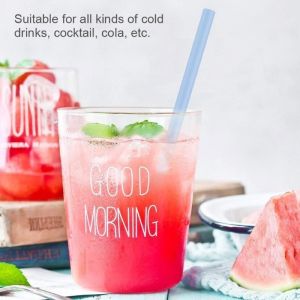 8MM Creative Seamless Portable Flexible Transparent Silicone Straws Reusable Food Grade Beverage Juice