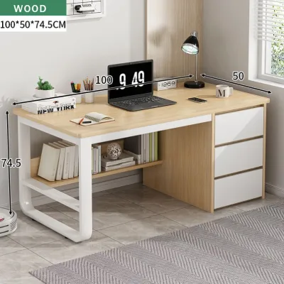 Modern Office Desk With Multi-Drawer Storage U-Shape Steel Frame Home Office Furniture