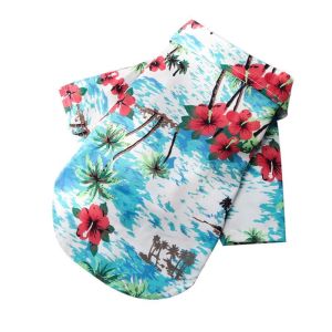 Baju Anjing Kucing | Kostum Kaos Kemeja Hawaii Aloha | Pet Aloha Hawai Shirt Clothes - T-Shirt Dengan Berbagai Motif Lucu Untuk Anjing dan Kucing - Baju Lucu Kucing Anjing Kemeja Flanel Motif Pantai Santai - Kemeja Pantai Anjing