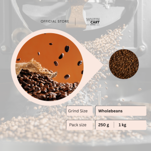 Gerhana | Arabica Coffee Beans | House Blend | Brazil Ethiopia | Medium Dark Roast | Freshly Roasted | White Cart