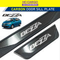 HC CARGO Perodua Bezza OEM CARBON Design Door Side Sill Panel Silver Logo CARBON SCUFF PLATE KICKING PLATE. 