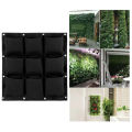 【Ready】Hanging Planting Bag Wall Mounted 9 Pockets Vertical Square Breathable Indoor Outdoor Hanging Strawberry Flower Wall Planter Gardening Supplies. 