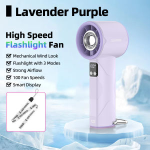 Quạt Mini Đa Năng GOOJODOQ 4000mAh 10X Có Đèn LED Màn Hình Kỹ Thuật Số Khóa Kim Loại Tốc Độ Cao Tăng Áp