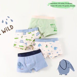 4Pack Boys Boxer Briefs Kids Cotton Underwear Baby Boy Underpants Teenager Cartoon Print Soft Children Panties 2-12 Years