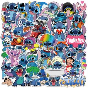 Stitch 50pcs Assorted Stickers Per Pack DIY Craft Stationery Notebook Handbook Scrapbook Cute Disney Cartoon Lilo & Stitch Stickers for Kids DIY Diary Laptop Luggage Vinyl Kawaii Decoration Sticker Gifts