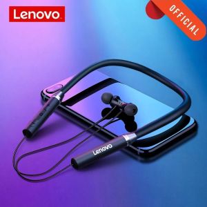 Lenovo HE05 Bluetooth Headset IPX5 fon kepala sukan kalis air magnet leher fon kepala tanpa wayar ios Android dengan mikrofon. Asal 100%