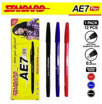 (12pcs) PULPEN STANDARD AE7 / PEN STANDART