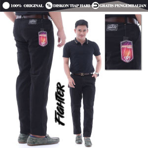 FIGHTER Celana Chino Panjang Pria Dewasa Slimfit Distro Premium Katun Combed Stretch Jumbo Size 2023