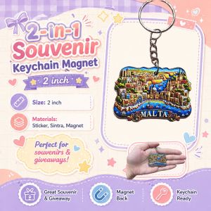 MALTA Landmark Mini International Keychain Souvenir | Bag Charm Key Holder - baligya