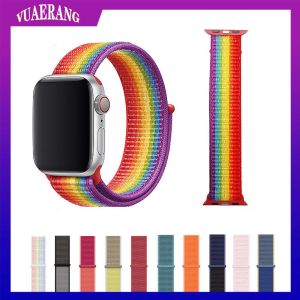 VUAERANG Nylon Strap compatible for Apple watch Band 44mm 40mm 42mm 38mm belt wristbands Sport loop bracelet i Watch series 6 SE 5 4 3 2