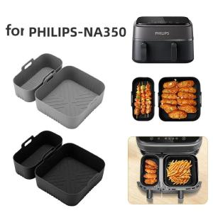 Nồi chiên không khí hình chữ nhật Lót silicon 3L / 6L Giỏ đôi lớn nhỏ cho Philips NA350 Phụ kiện nồi chiên không khí Khuôn silicon 2026