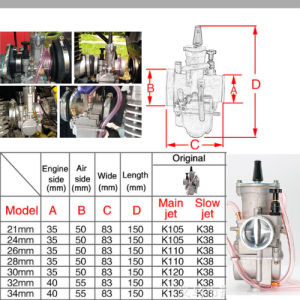 (ORIGINAL) KARBURATOR KARBU CARBURATOR PWK 21 24 26 28 KAWASAKI THAILAND UNIVERSAL Mudah Setting Carbu PWK KOTAK KAWASAKI TAILAND 21 24 26 28 KX 85
