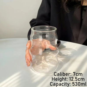 530ml Curve Coffee Latte Borosilicate Glass Mug Christmas Gift Aesthetic Nordic Water Cup