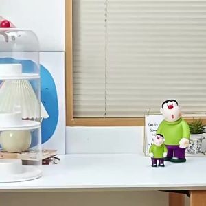 BTY Rotating PopMart Display  Transparent Acrylic Display Case Cartoon Figure Dustproof Storage