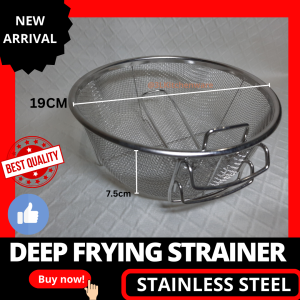 Stainless Steel Strainer Basket With Tray - Handle Included - Tray Size 36x27x2cm - Strainer Size 31x22.5x3cm