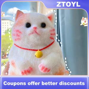 【ZTOYL】 Taba Cute Chubby Cat Orange Cat Plush Soft Sticky Girl Kids Birthday Gift Fidget Squishy Toy Pet Ornaments Gifts