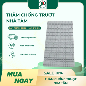 Thảm chống trượt nhà tắm cao su xám 40x71 cm - Thảm TPE mát xa thân thiện môi trường